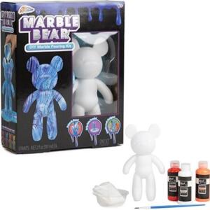 Marble bear DIY Marble Pouring Art  (Blue)
