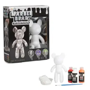 Marble Bear  DIY marble pouring art (Black)