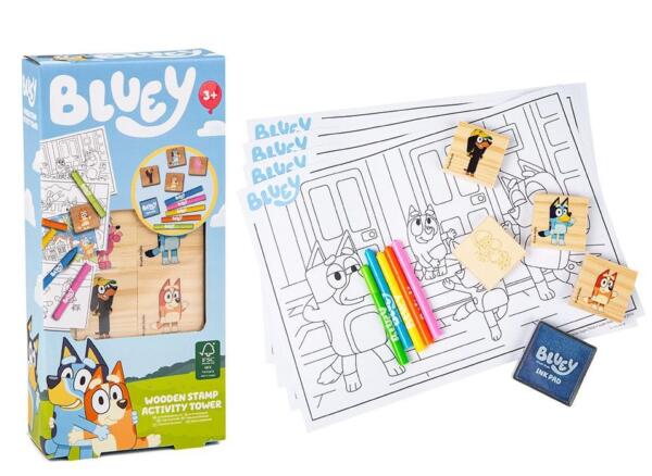 Bluey wooden stamp activity tower