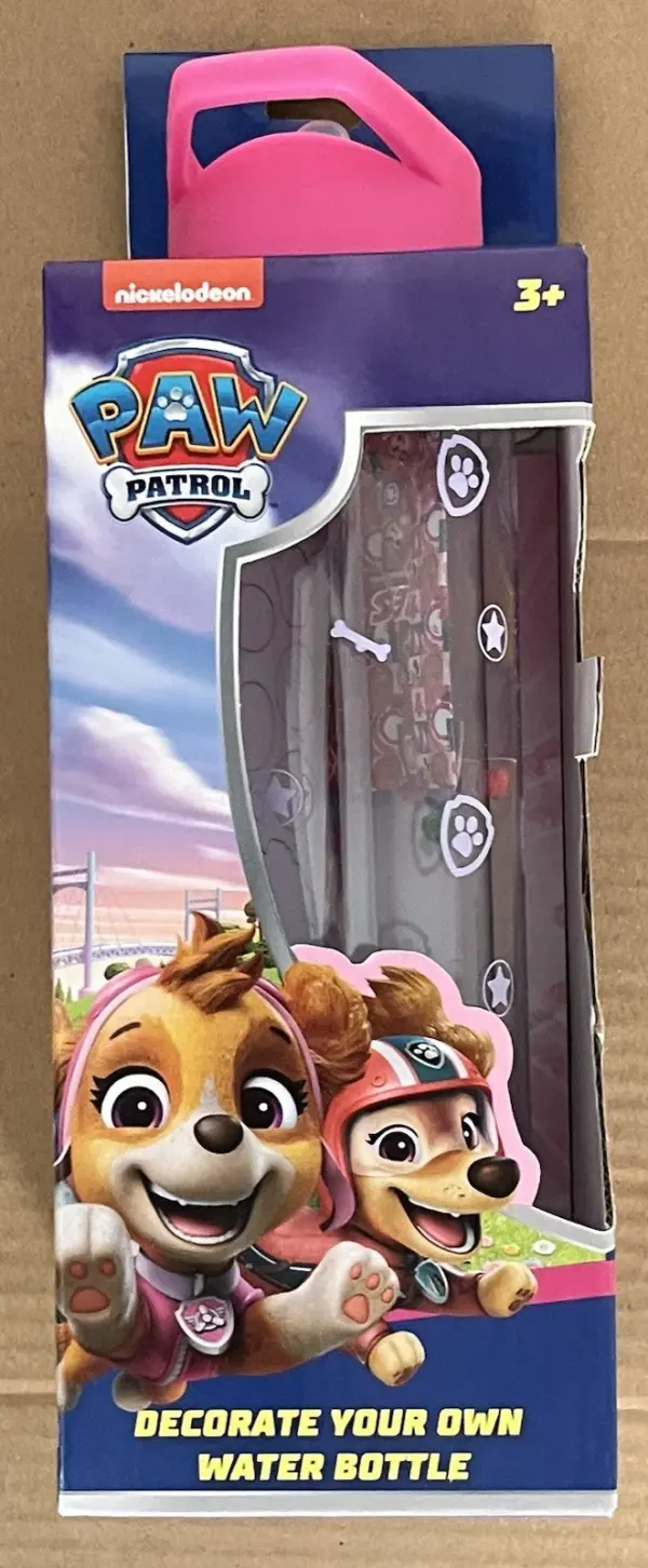 Paw Patrol decorate your own water bottle  (Pink)