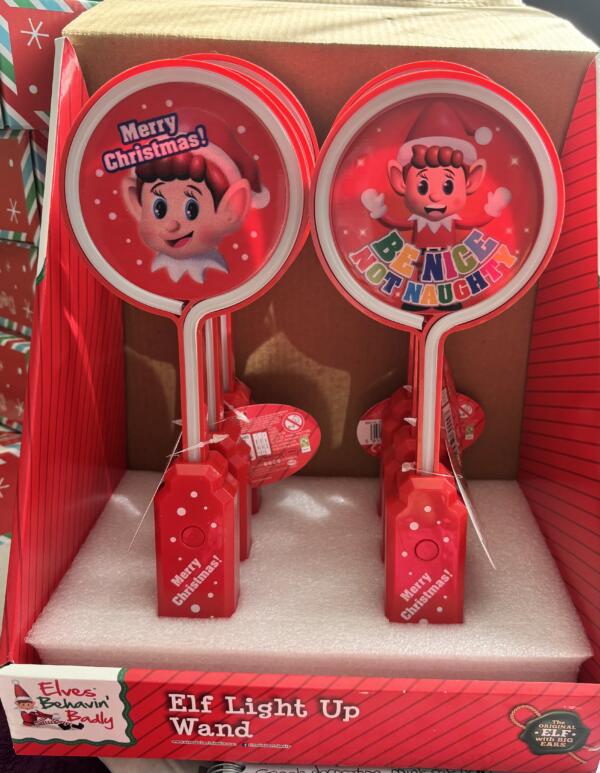 Elf Red neon light up wand (Merry Christmas) price for each