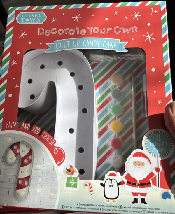 Paint your own Candy cane light up sign