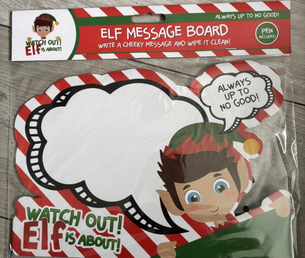 Elf wipe clean message board